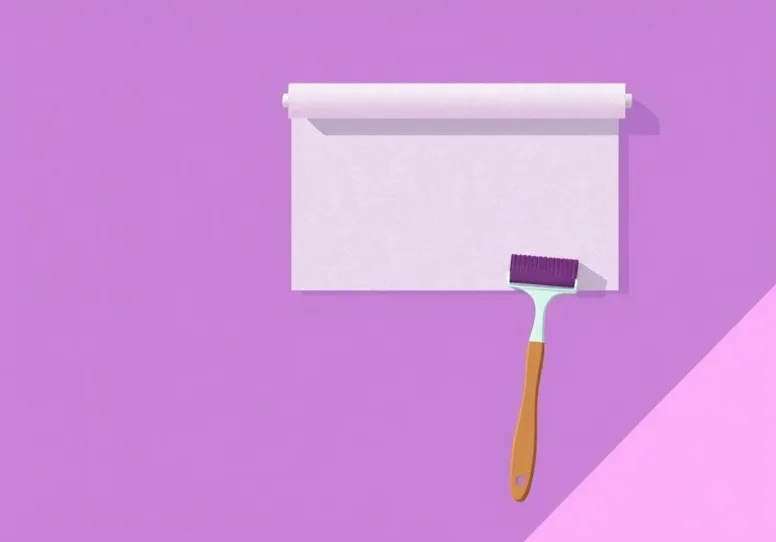 Pose de papier peint, rouleau et brosse à maroufler